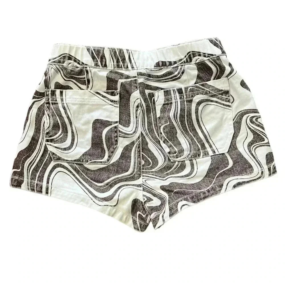 PacSun Mocha Swirl Elastic Waist Carpenter Shorts size S - Picture 4 of 7